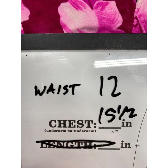 Maxine of Hollywood Juniors Size 14 Pink Hawaiian Hibiscus Floral Pinup Swimsuit - Picture 9 of 9